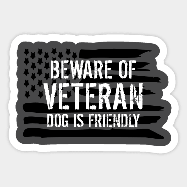 Beware of Veteran PTSD Service Dog Sticker by LaurenElin